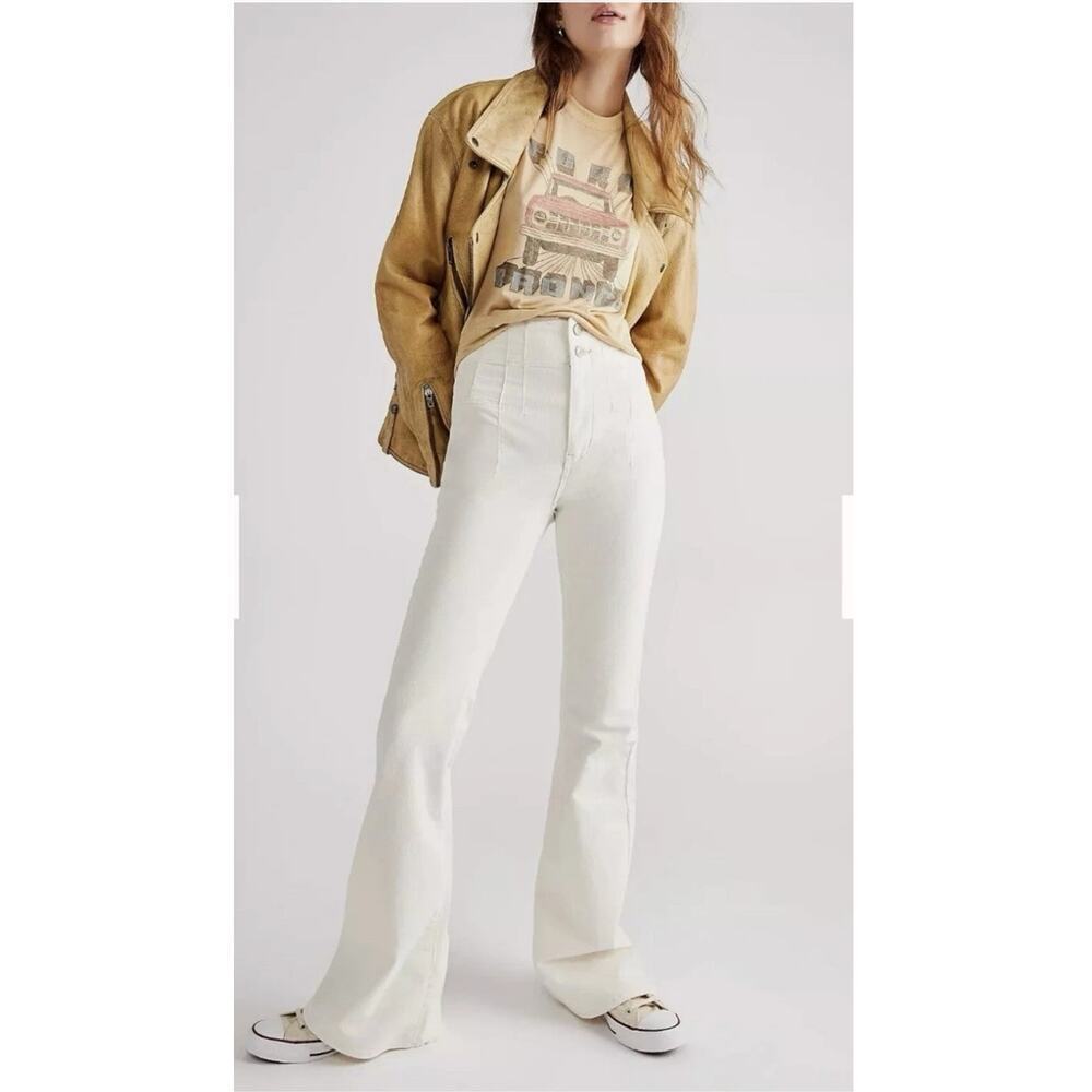 We the Free Jayde Cord Flare Jeans White